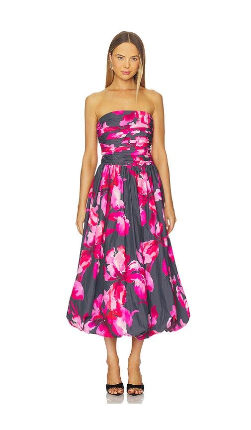 helena strapless midi dress in pink Helena Strapless Midi Dress In Pink  Elliatt