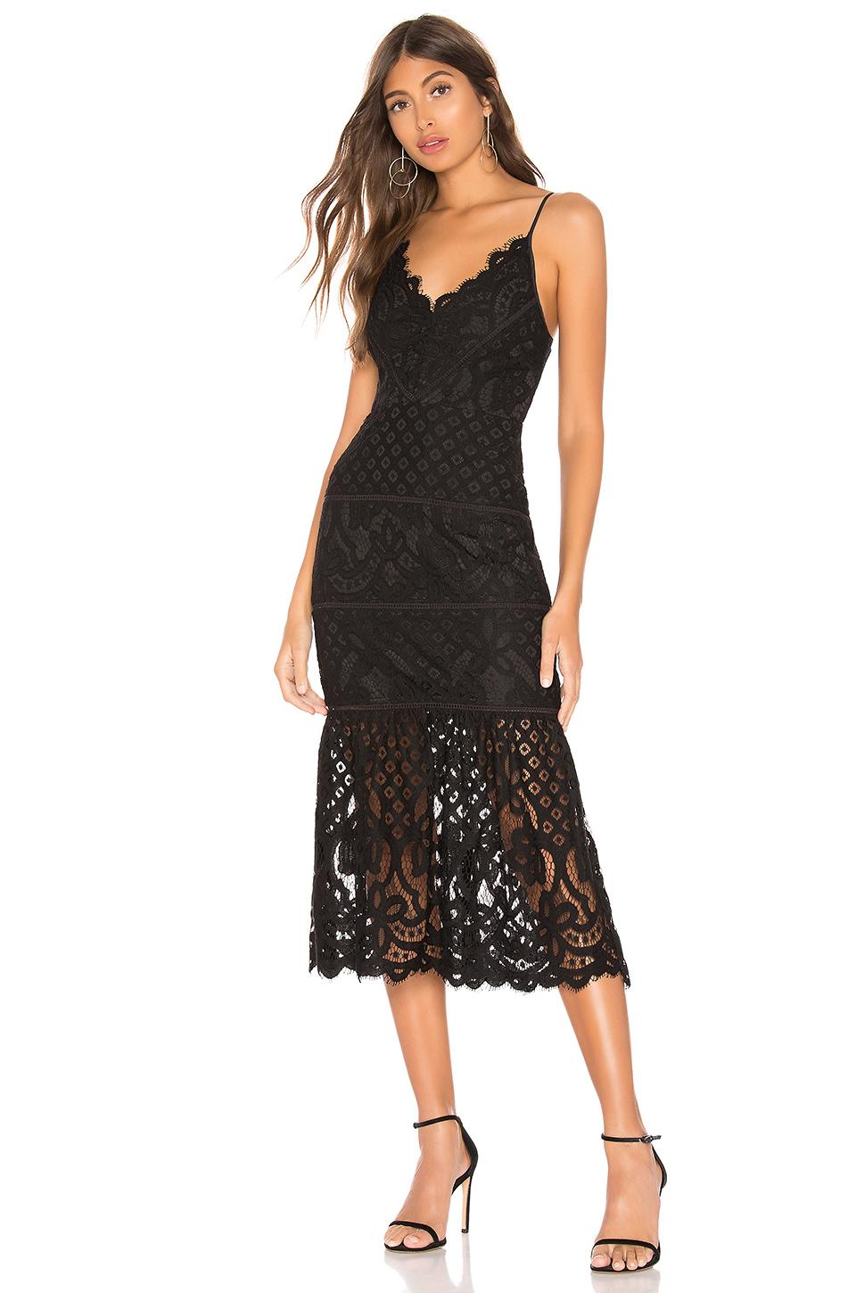 Lovers + Friends Synthetic Tilly Midi Dress in Black Lyst