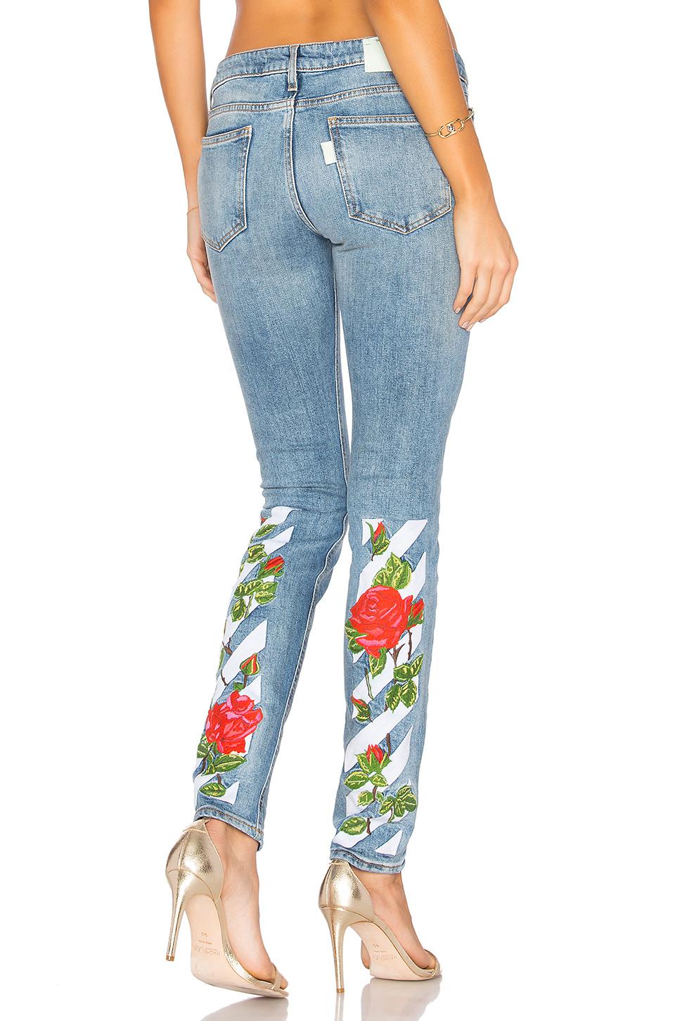 off white rose denim