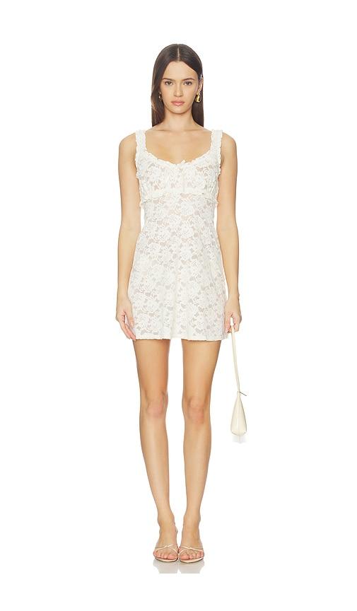 white lace dress for love and lemons FOR LOVE & LEMONS Kate Mini Lace Dress In White