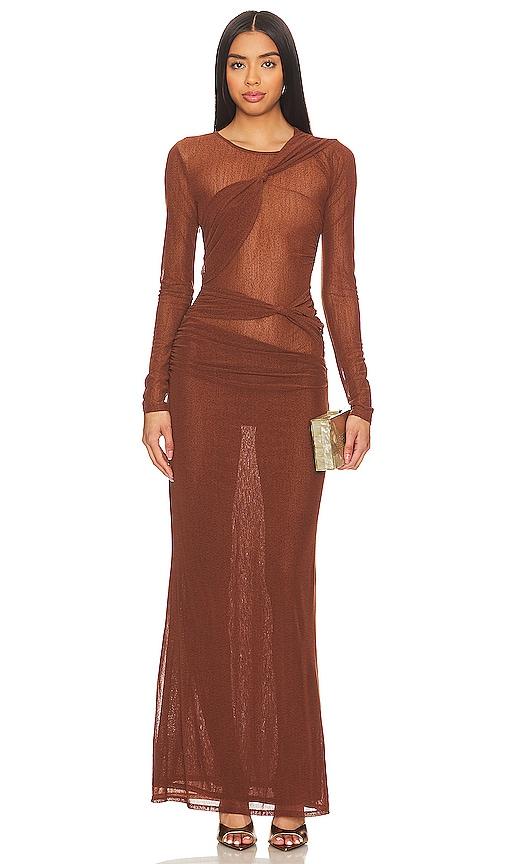 Camila Coelho Tatiana Maxi Dress in Brown Lyst