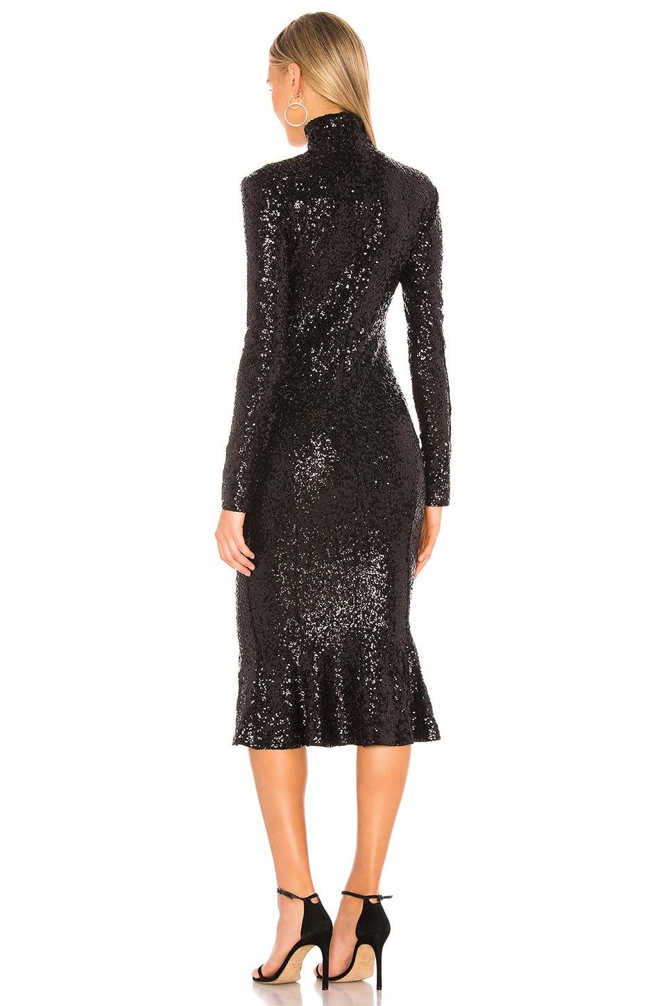 Norma Kamali Synthetic Sequin Embellished Turtleneck Fishtail Dress in ...