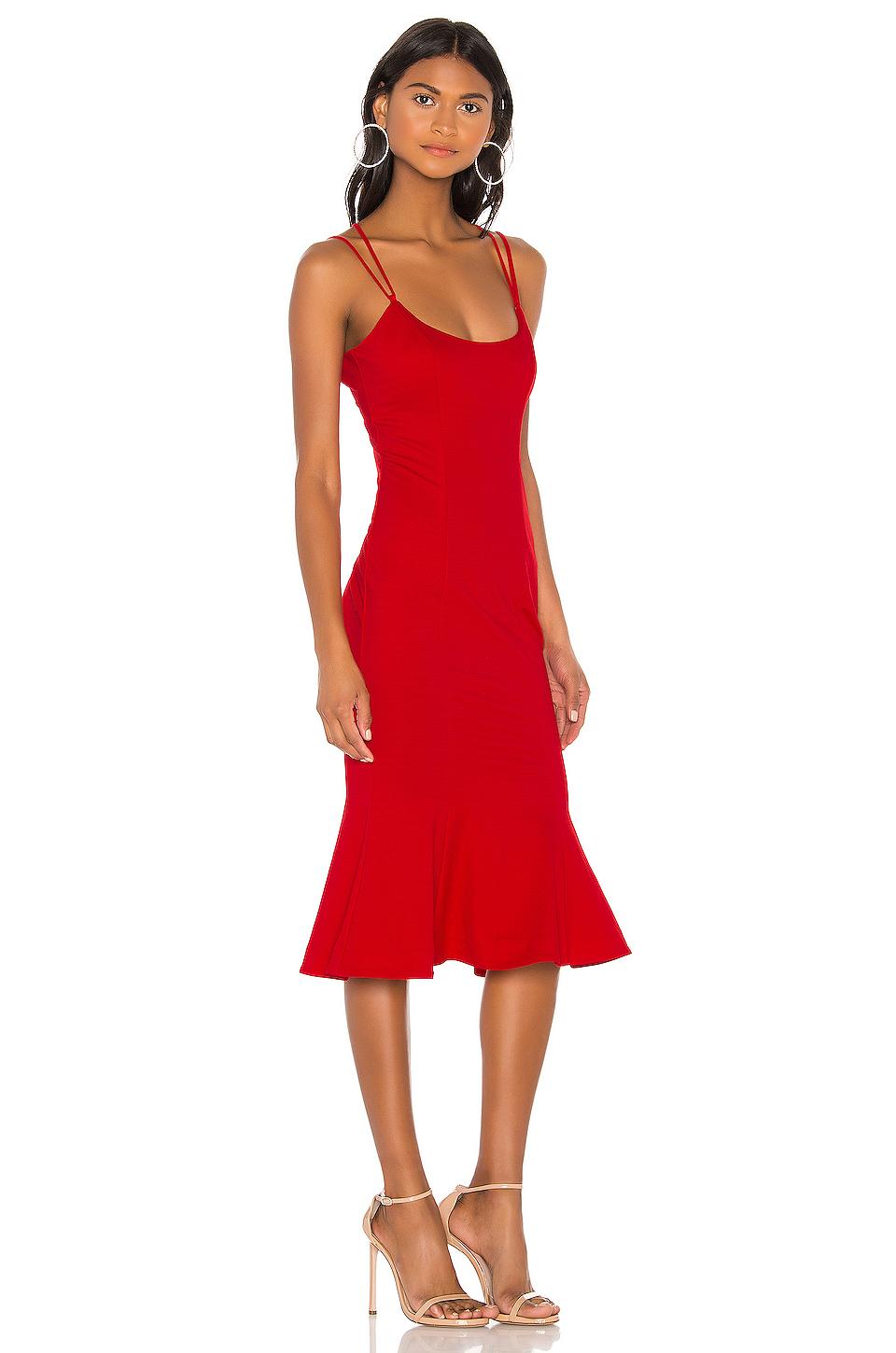 Nbd Synthetic Melody Midi Dress in Candy Red (Red) - Lyst