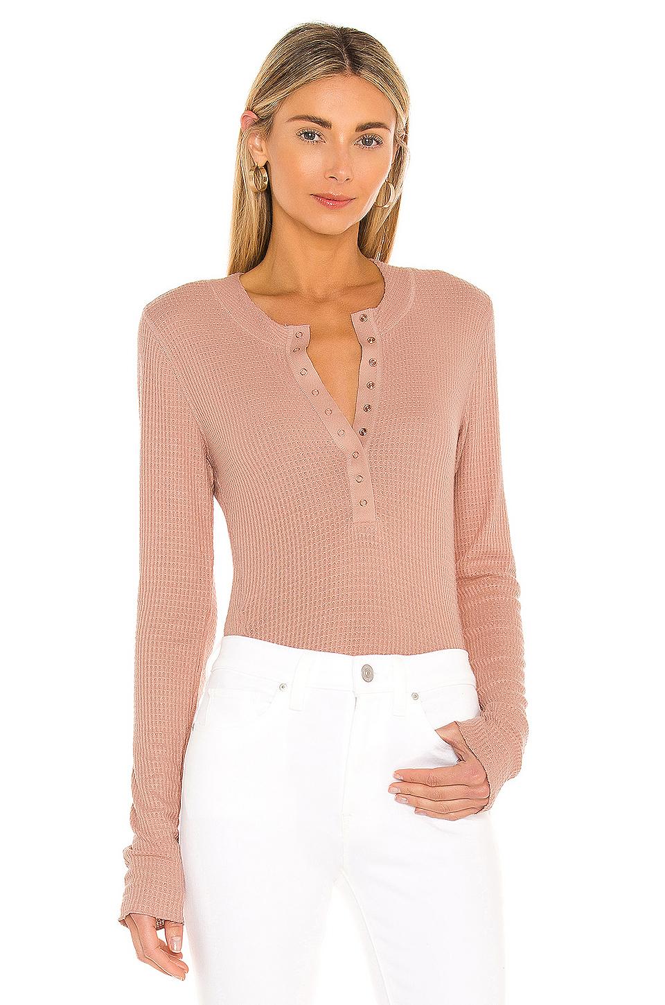 Free People Synthetic One Of The Girls Henley Top in Rose (Pink) - Lyst