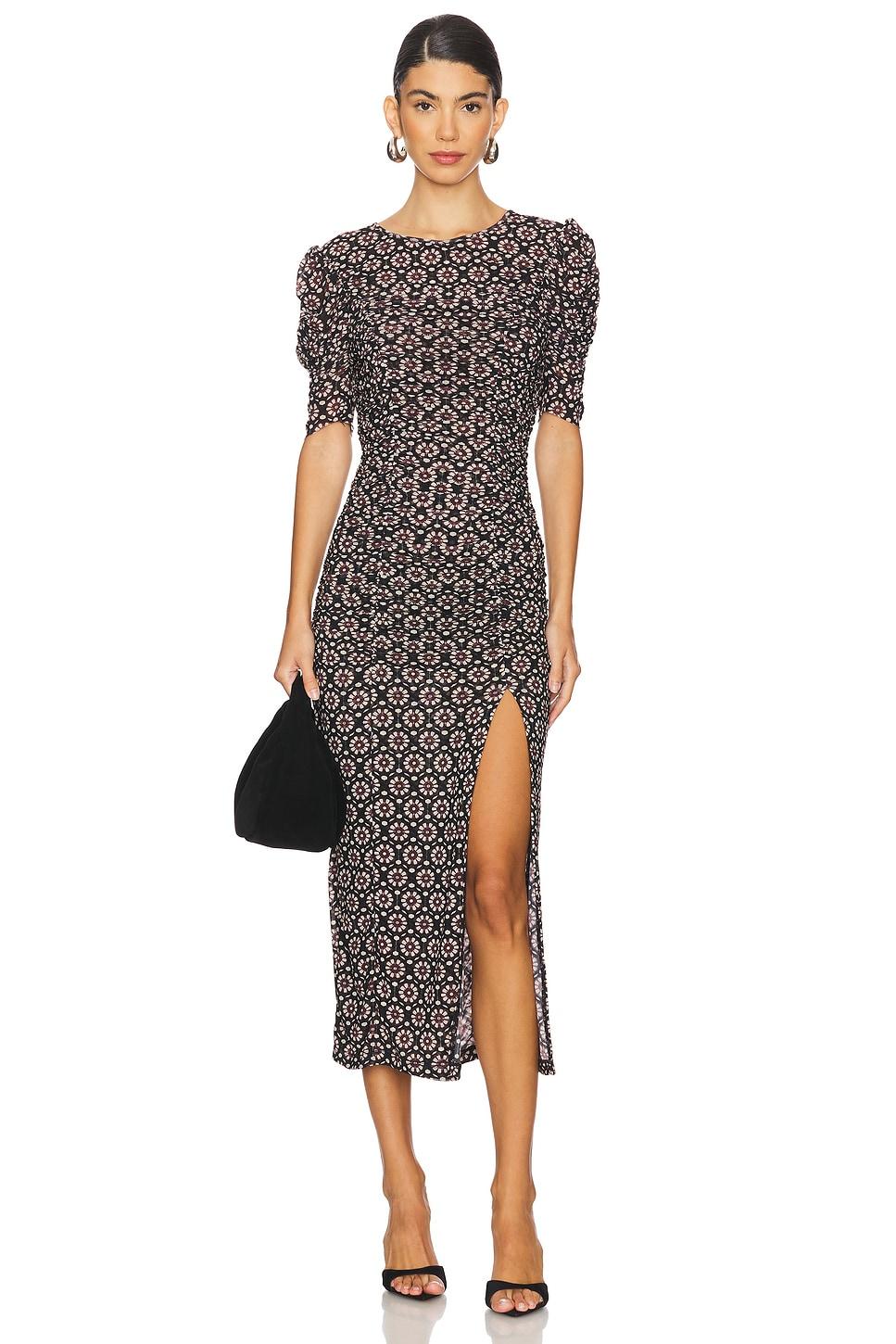 Free People レディース ブラック Briella ミディ丈ドレス ワンピース