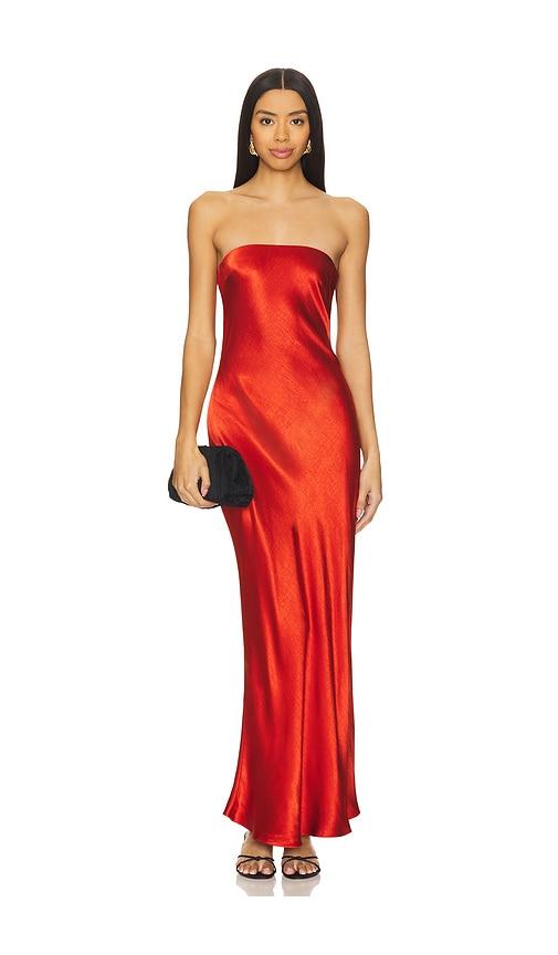 strapless open back dress 2000s Alexander McQueen Red Viscose Cocktail Dress
