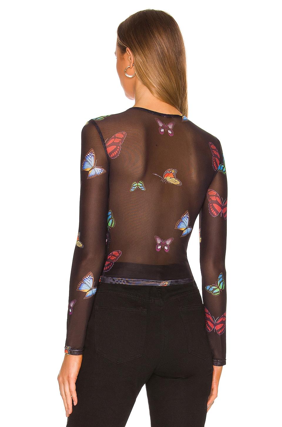 superdown Ari Butterfly Mesh Top | Lyst
