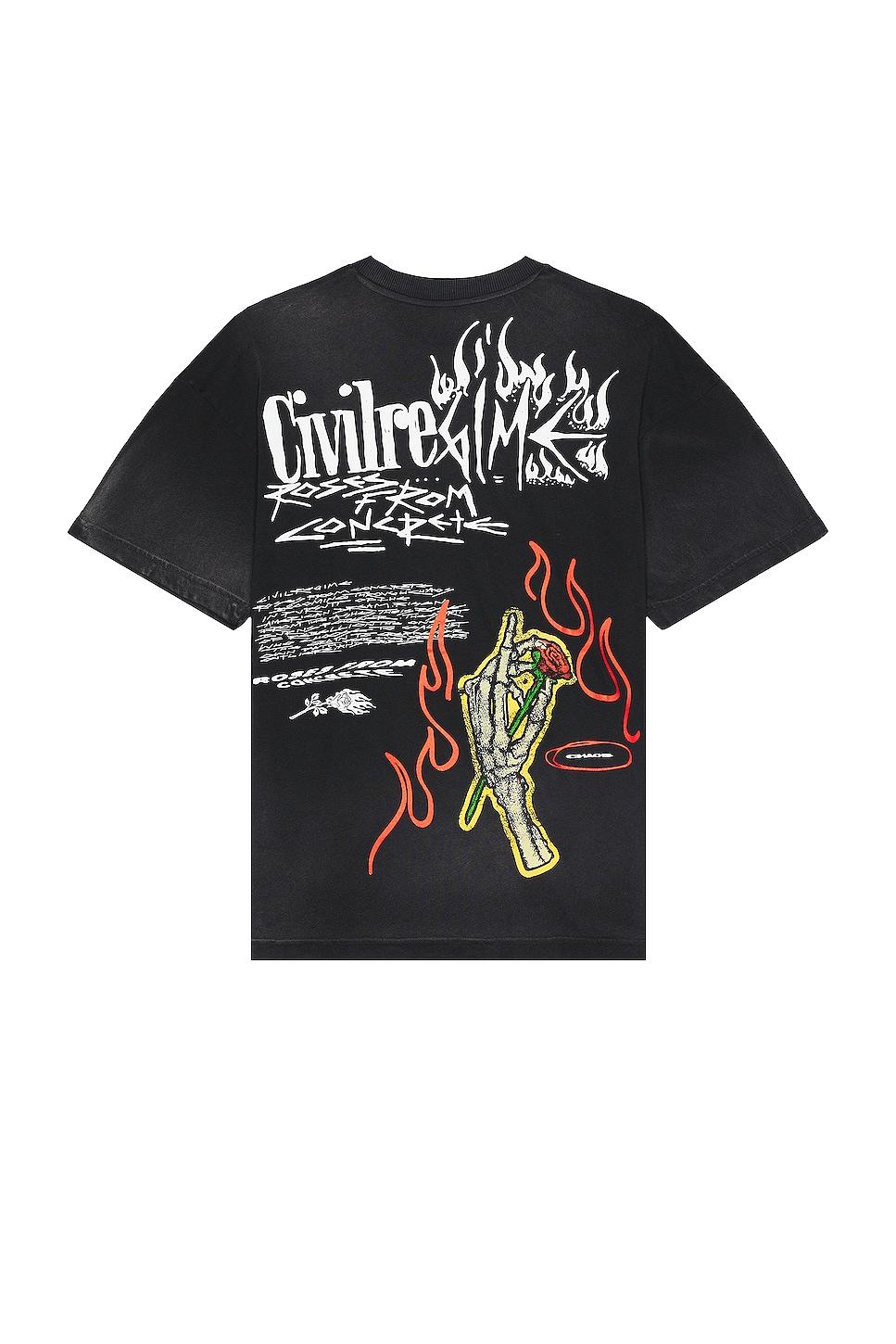 Civil Regime Rebel Riot V2 American Classic Oversized Tee in Black for