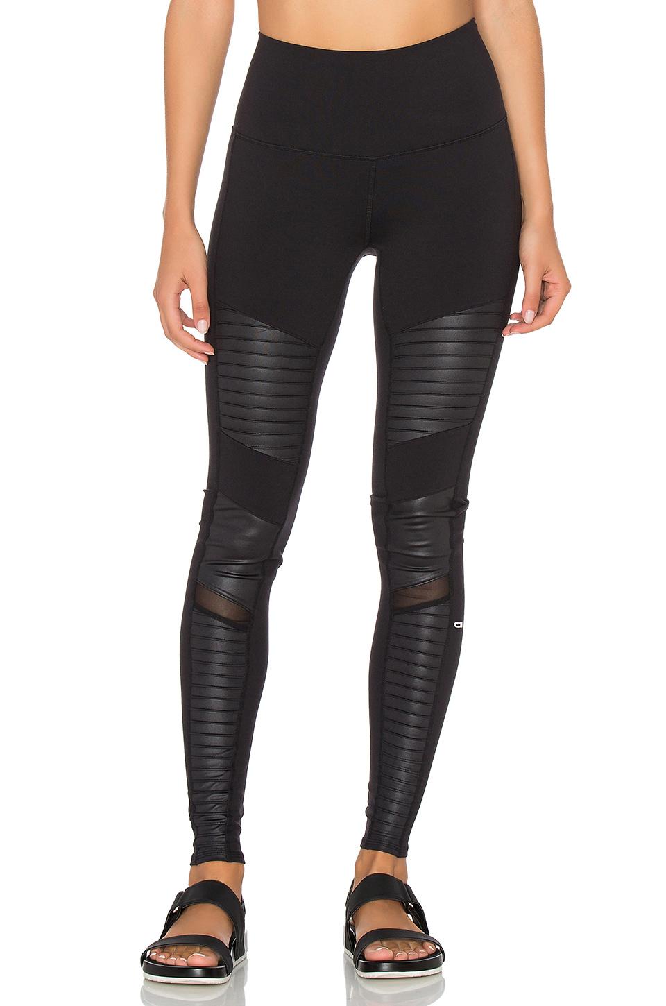 Alo Yoga Synthetic High Waisted Moto Legging in Black - Lyst
