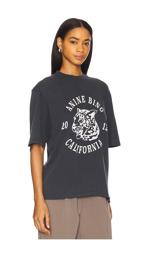 ANINE BING アニービン AVI Tシャツ ANINE BING Avi Tee - Black And Brown Leopard