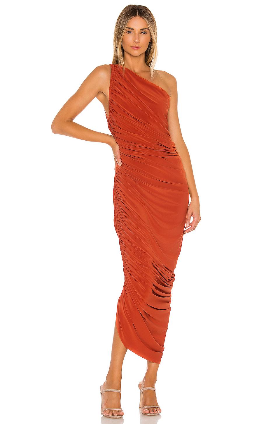 Norma Kamali Synthetic Diana Gown in Cinnamon (Orange) - Lyst