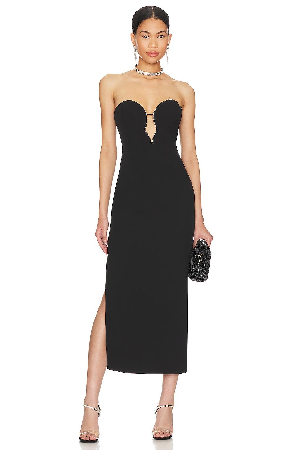 Bardot Lilah Midi Dress in Black | Lyst