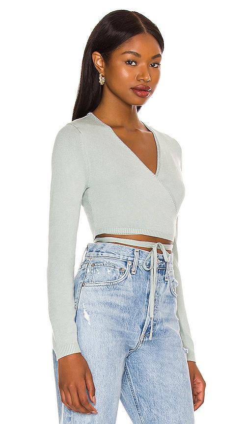 Astr Wrap Sweater in Grey | Lyst Australia