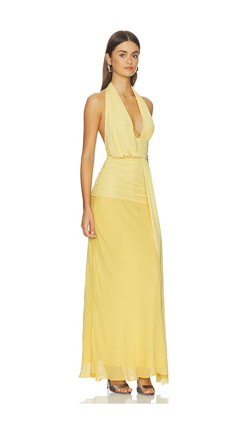 white dress shirt navy pants brown shoes Cedar City Maxi Dress in Ice Yellow