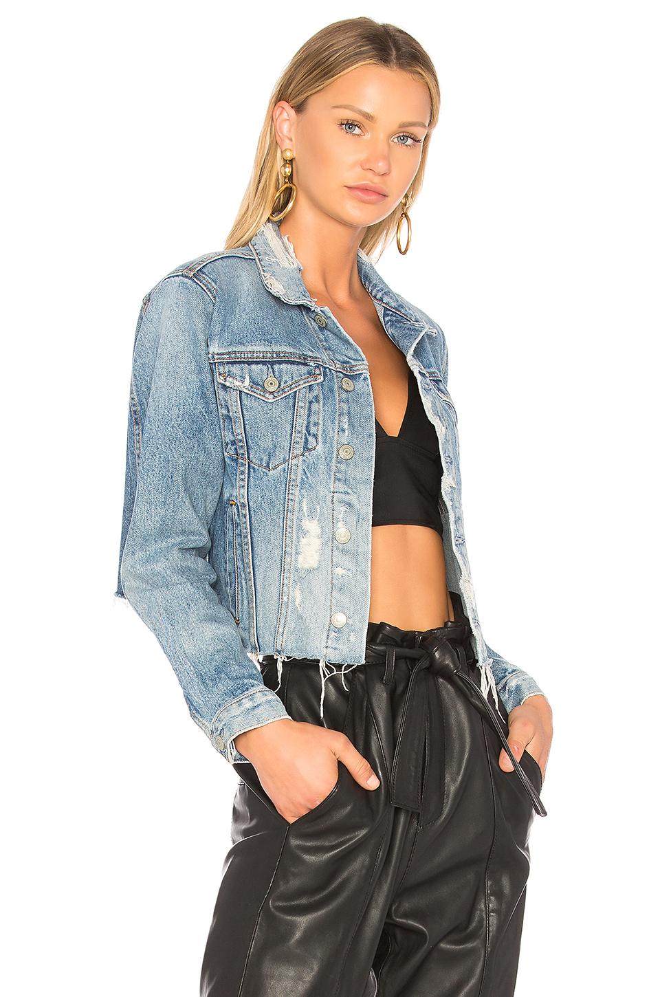 cara cropped denim jacket