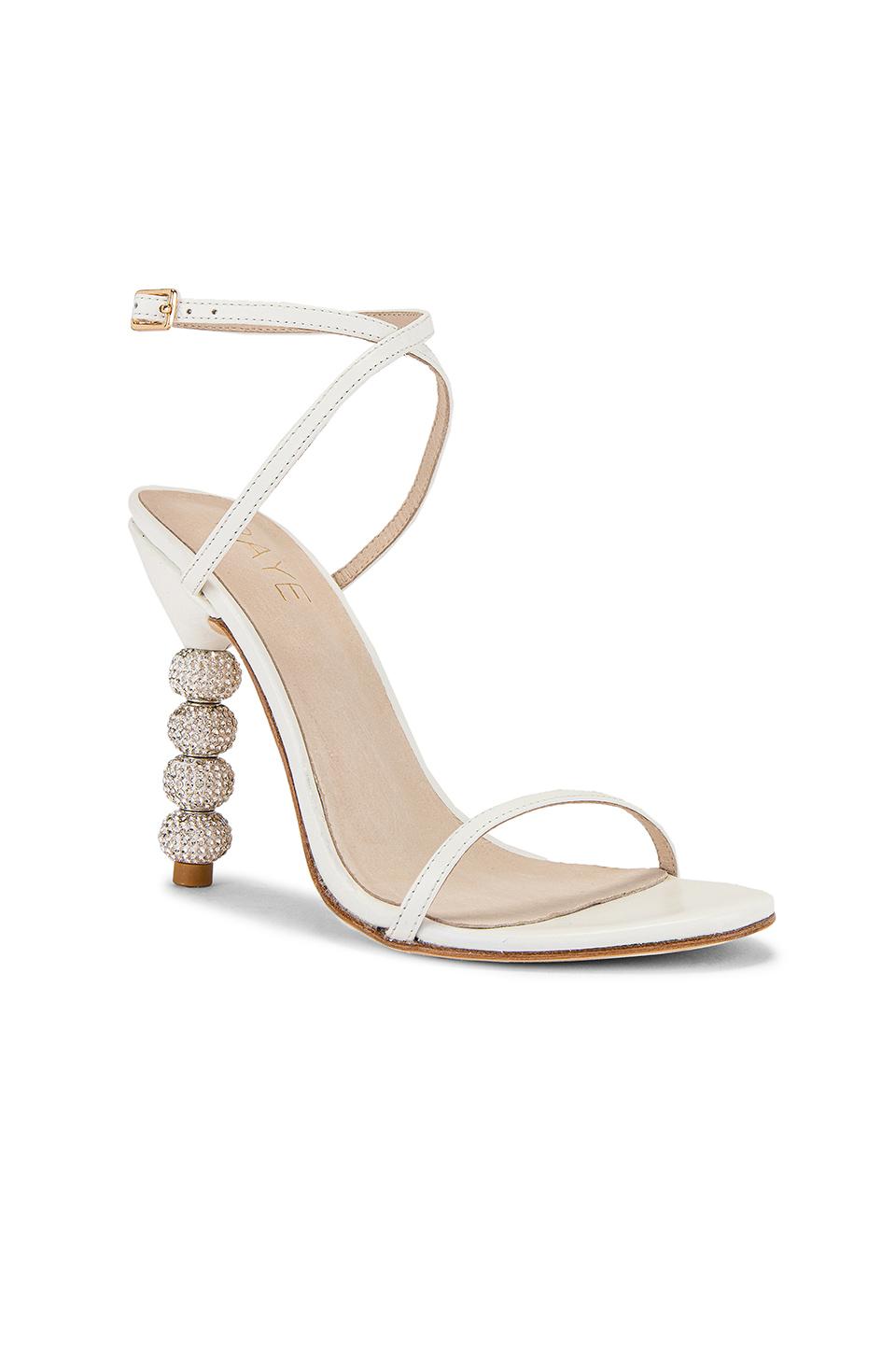 RAYE Leather Ax Heel in White | Lyst