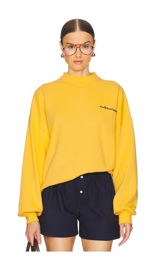 Polo Ralph Lauren Vintage Fleece Logo Sweatshirt in Yellow Lyst