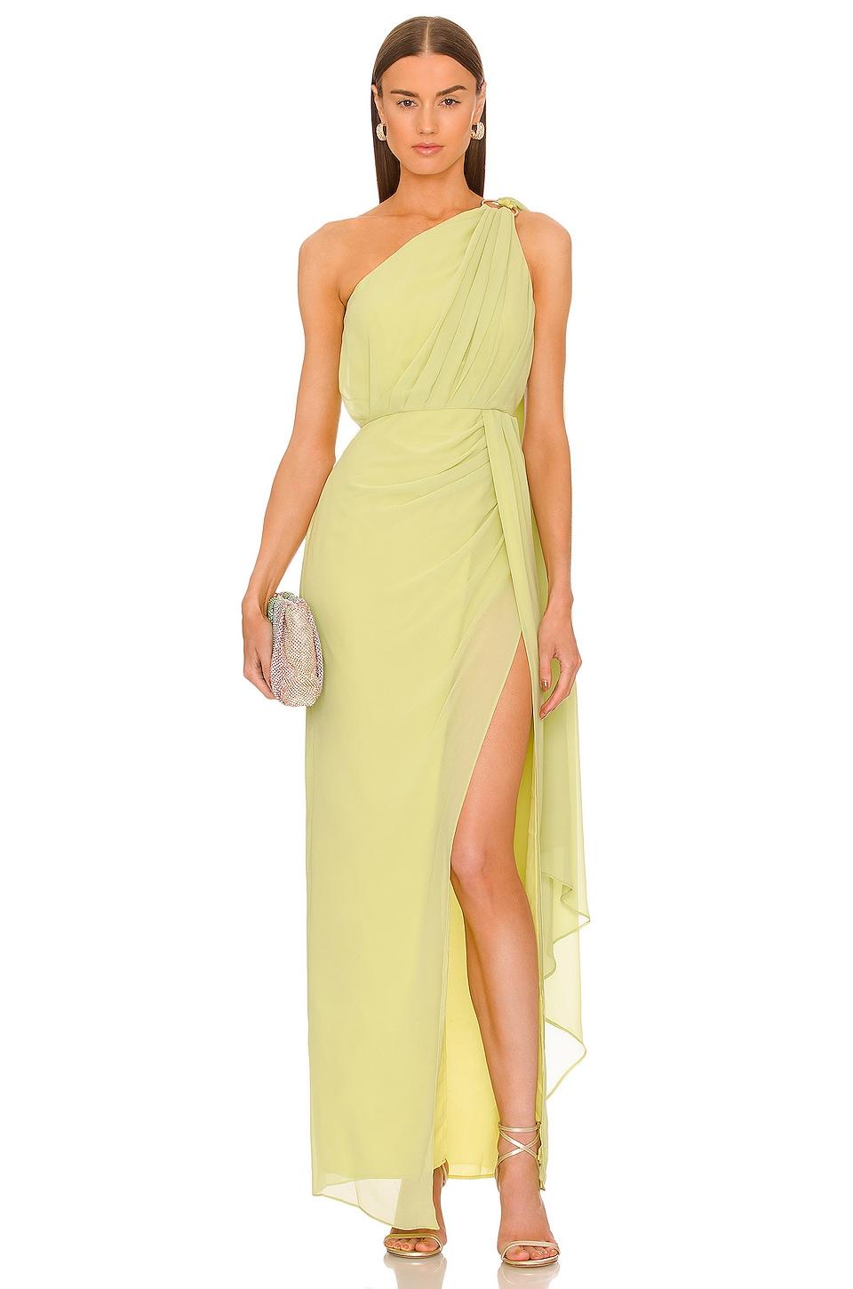 revolve green gown