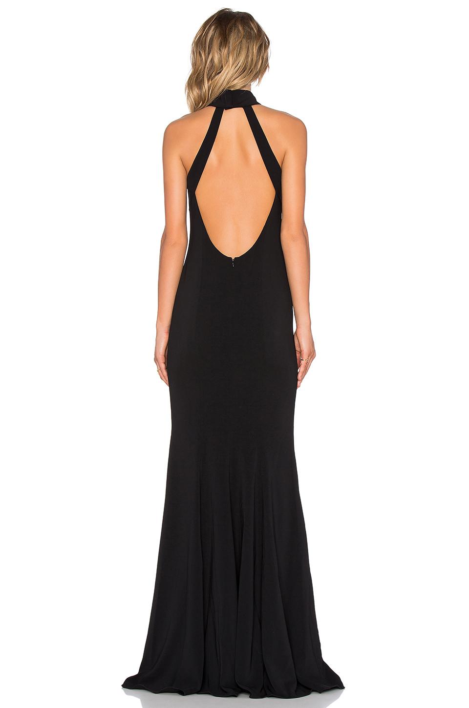 jay godfrey cameo high neck crepe gown