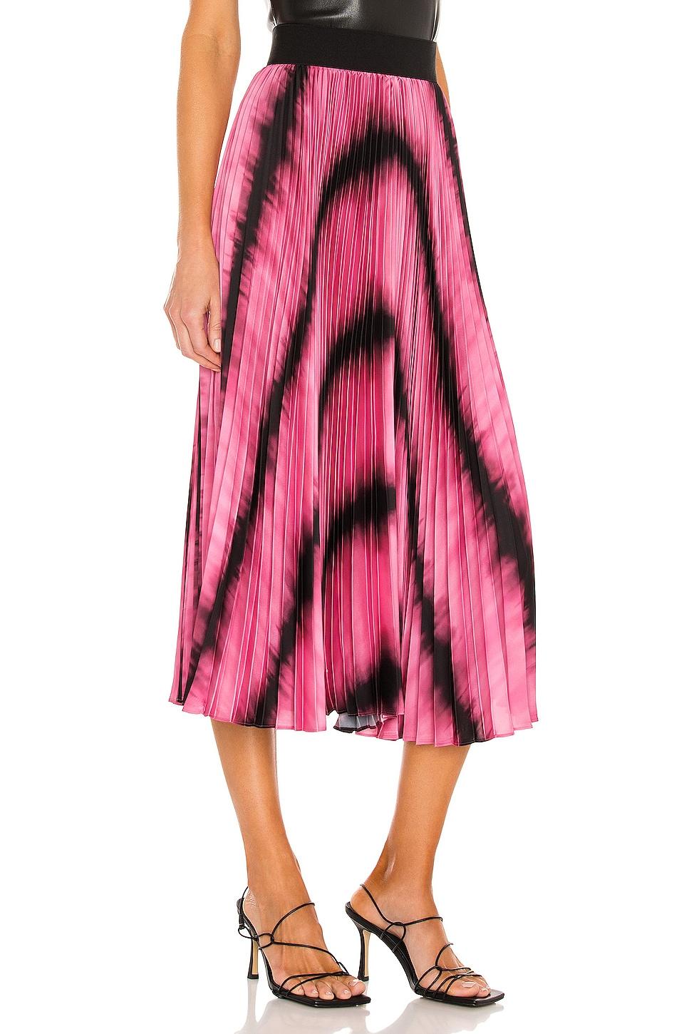 Olivia Katz Sunburst Pleated Midi Skirt 
