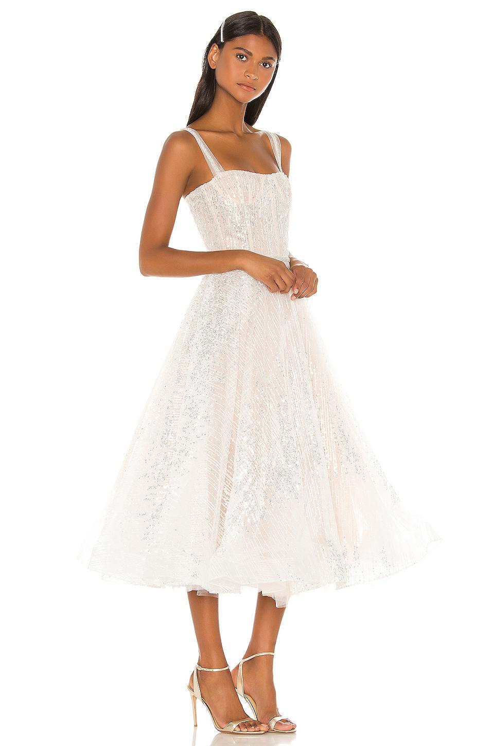 Bronx and Banco Synthetic Mademoiselle Bridal Midi Dress in White - Lyst