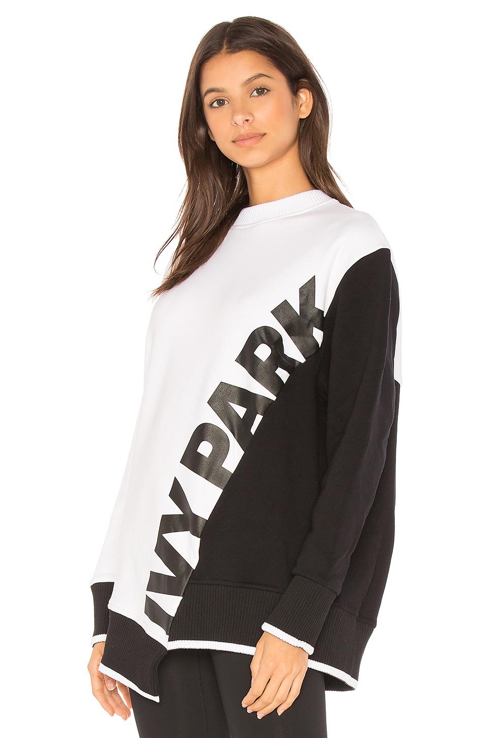 Ivy Park Cotton Colorblock Sweatshirt in Black & White (Black) | Lyst
