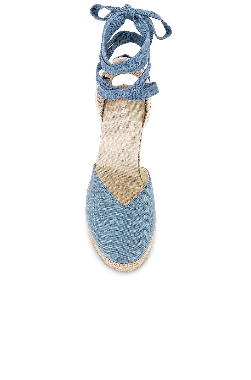 COMPENSÉES LYON Toile Soludos en coloris Bleu Femme Chaussures Chaussures à talons Sandales compensées 
