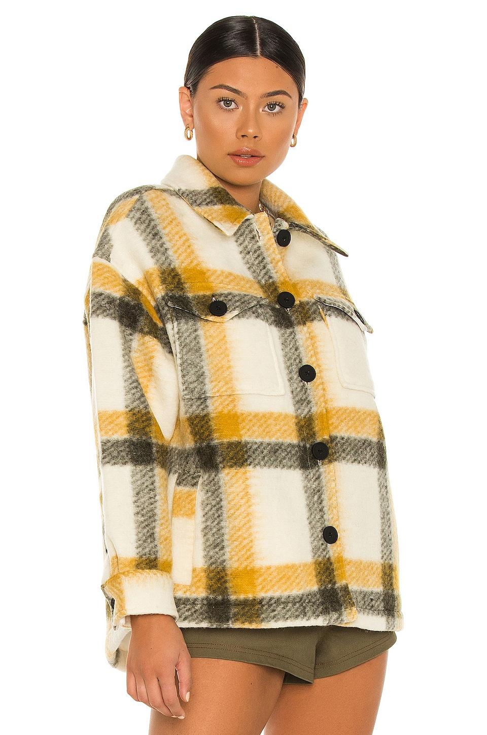 mustard check coat