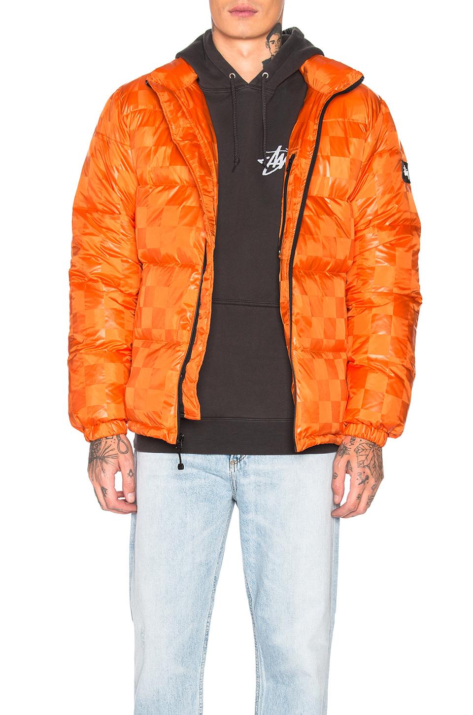 Stussy Puffer Jacket in Orange for Men | Lyst