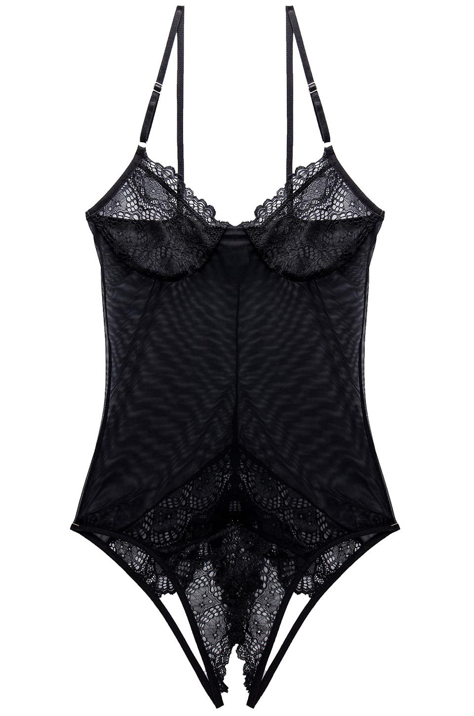 Only Hearts Synthetic Whisper Sweet Nothings Coucou Bodysuit in Black ...
