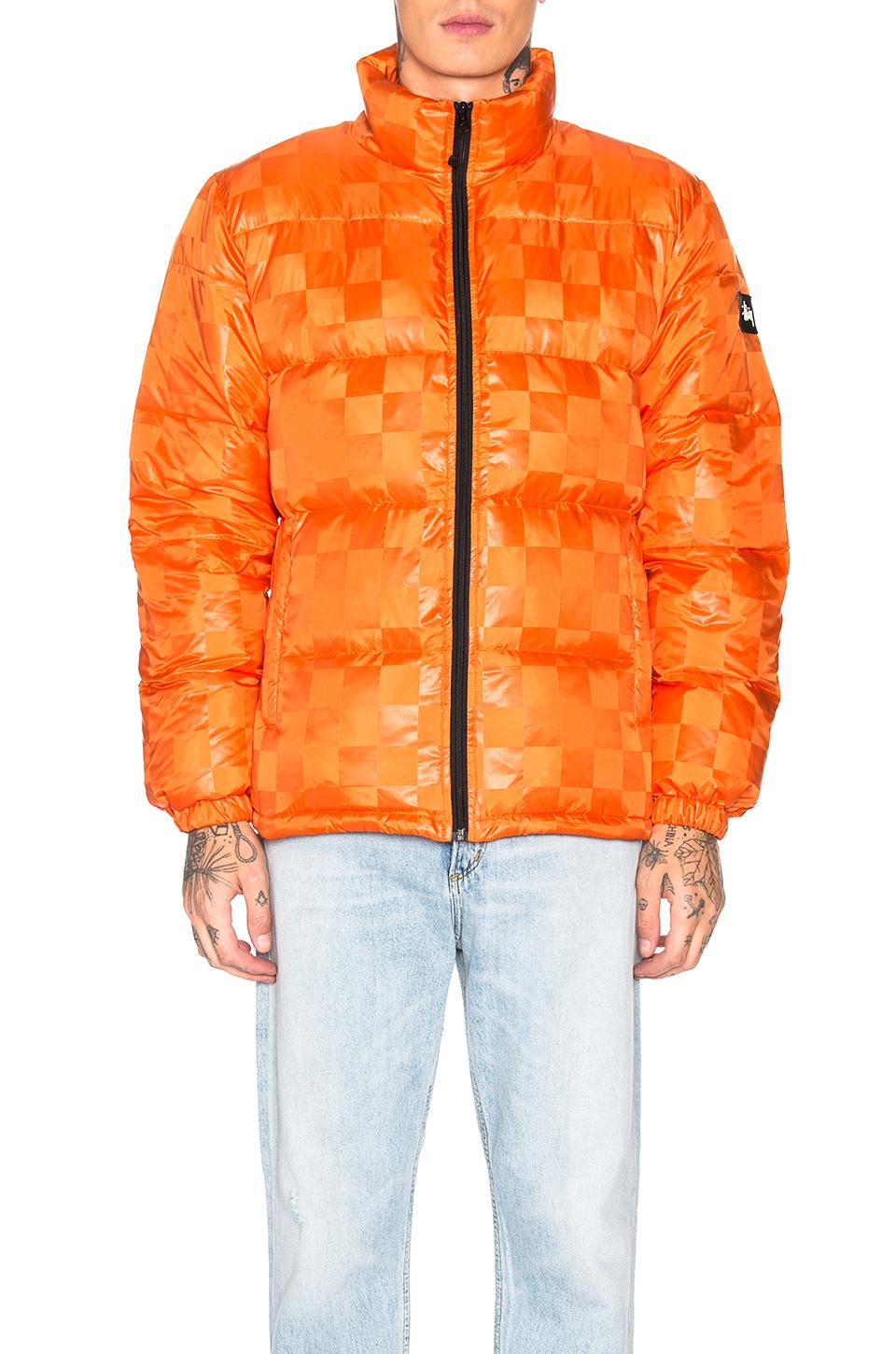 Stussy Puffer Jacket in Orange for Men - Lyst