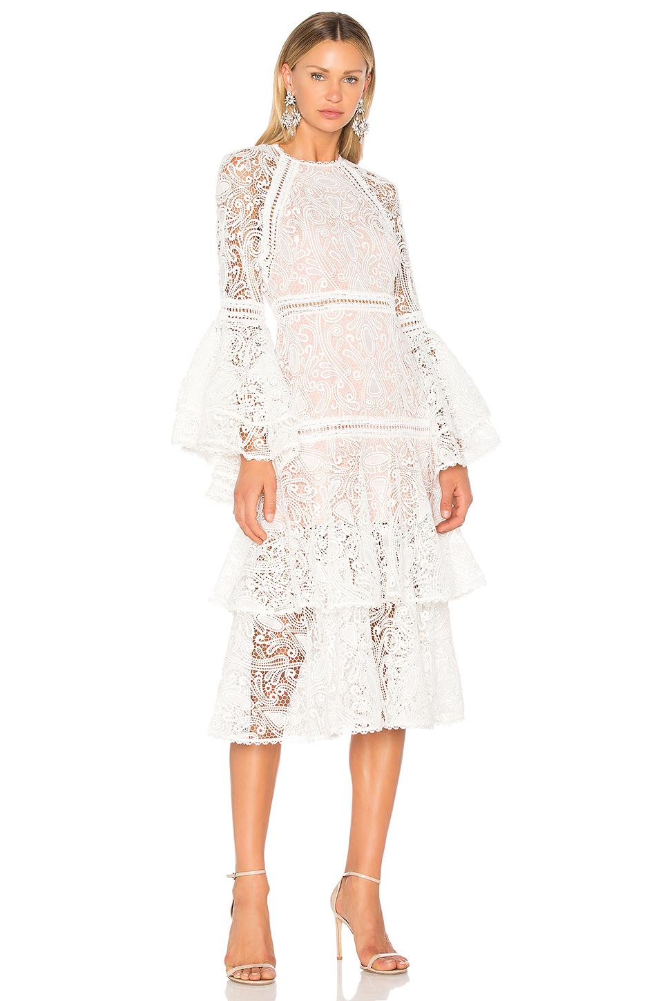 Alexis Lace Luxe Dress in White Lace (White) - Lyst