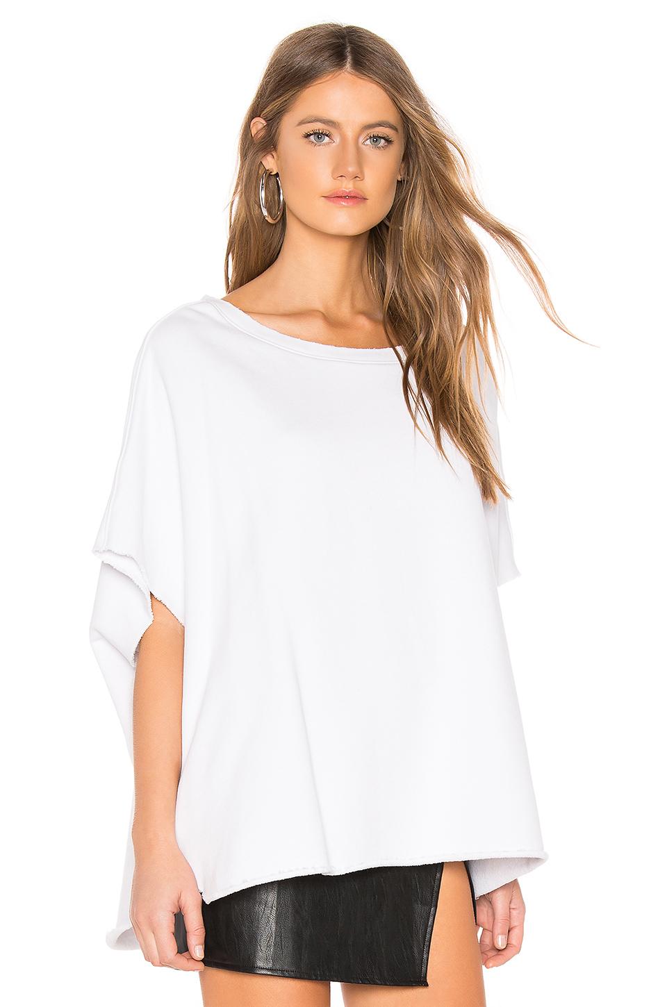 Frank Eileen Cotton Tee Lab Capelet In Dirty White White Lyst