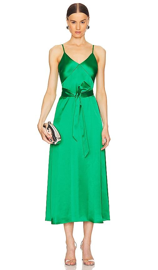 Alice + Olivia Lanelle Maxi Cape Dress in Green | Lyst