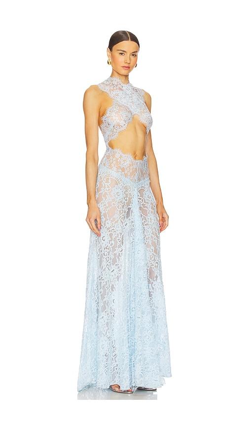bronx and banco blue lace dress Bronx and Banco Naia Lace Gown in White