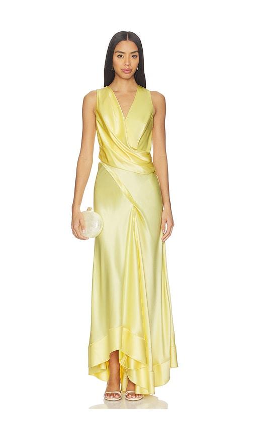 slim fit dress slacks Hillsome Maxi Dress for Women, Gold, AU6 US2, Polyester main image 1