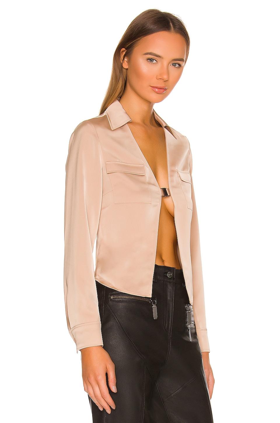 h:ours Satin Laila Top in Nude (Natural) - Lyst