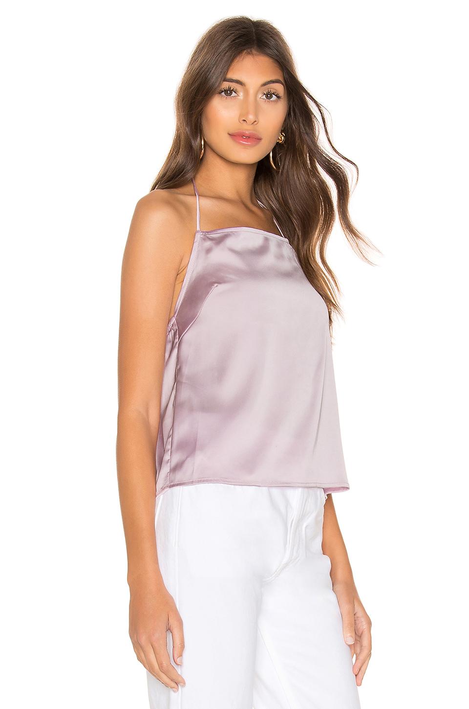 superdown Brenna Satin Halter Top in Lavender (Purple) - Lyst