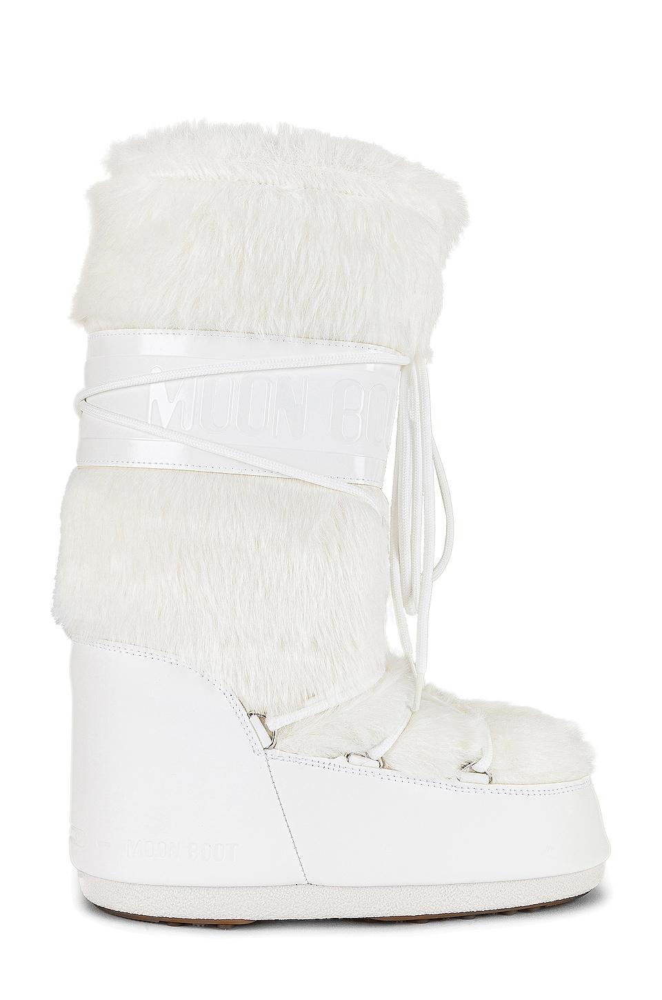 Moon Boot Icon Faux Fur Boot in White | Lyst