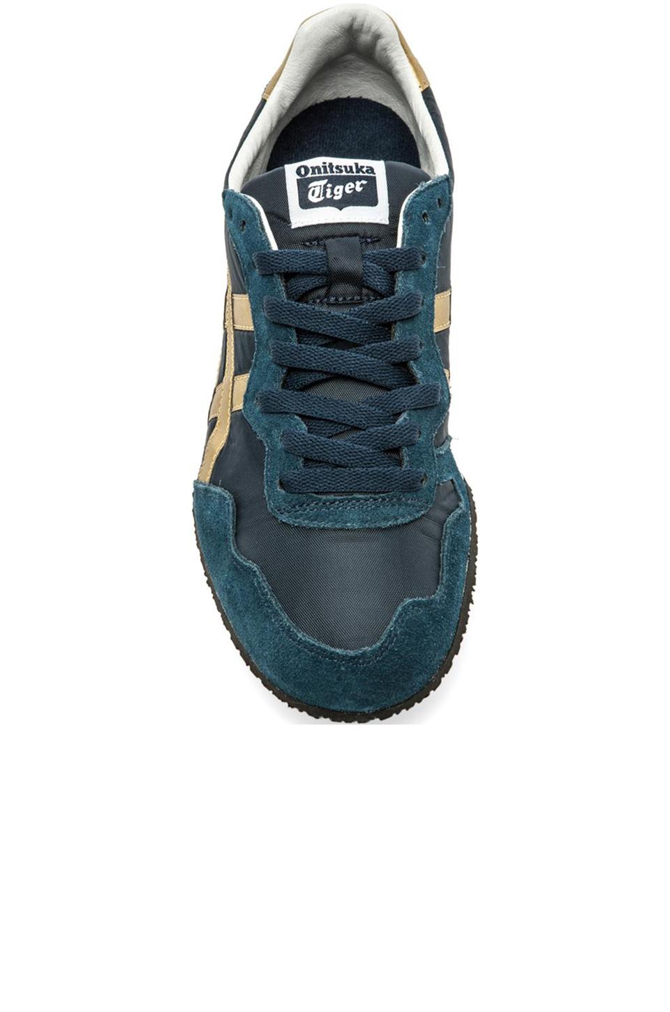 Onitsuka Tiger Leather Serrano In Navy Gold Blue For Men Lyst