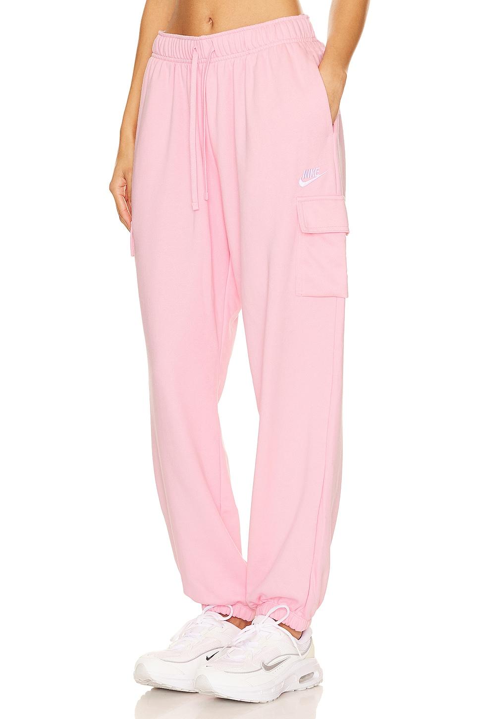 Nike Club Fleece Cargo Sweatpants in Pink