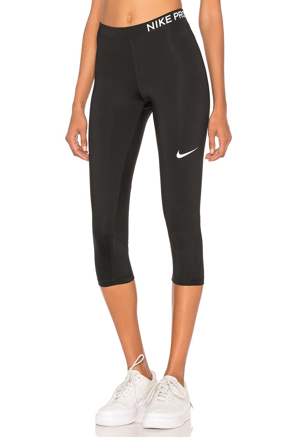 Nike Synthetic Pro Dri-fit Capri Training Leggings in Black & White ...