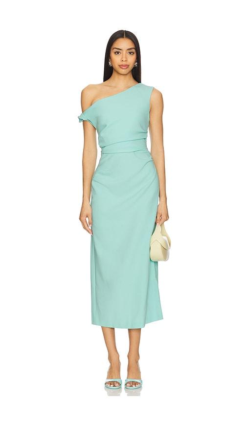 misha asymmetrical mesh dress MISHA Sisal Asymmetrical Draped Mesh Maxi Dress