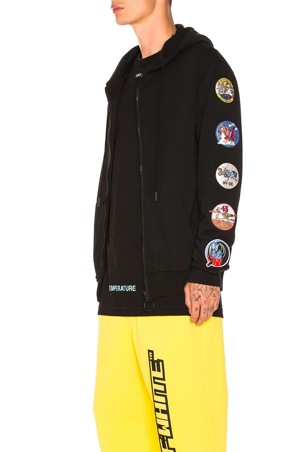 off white full zip hoodie