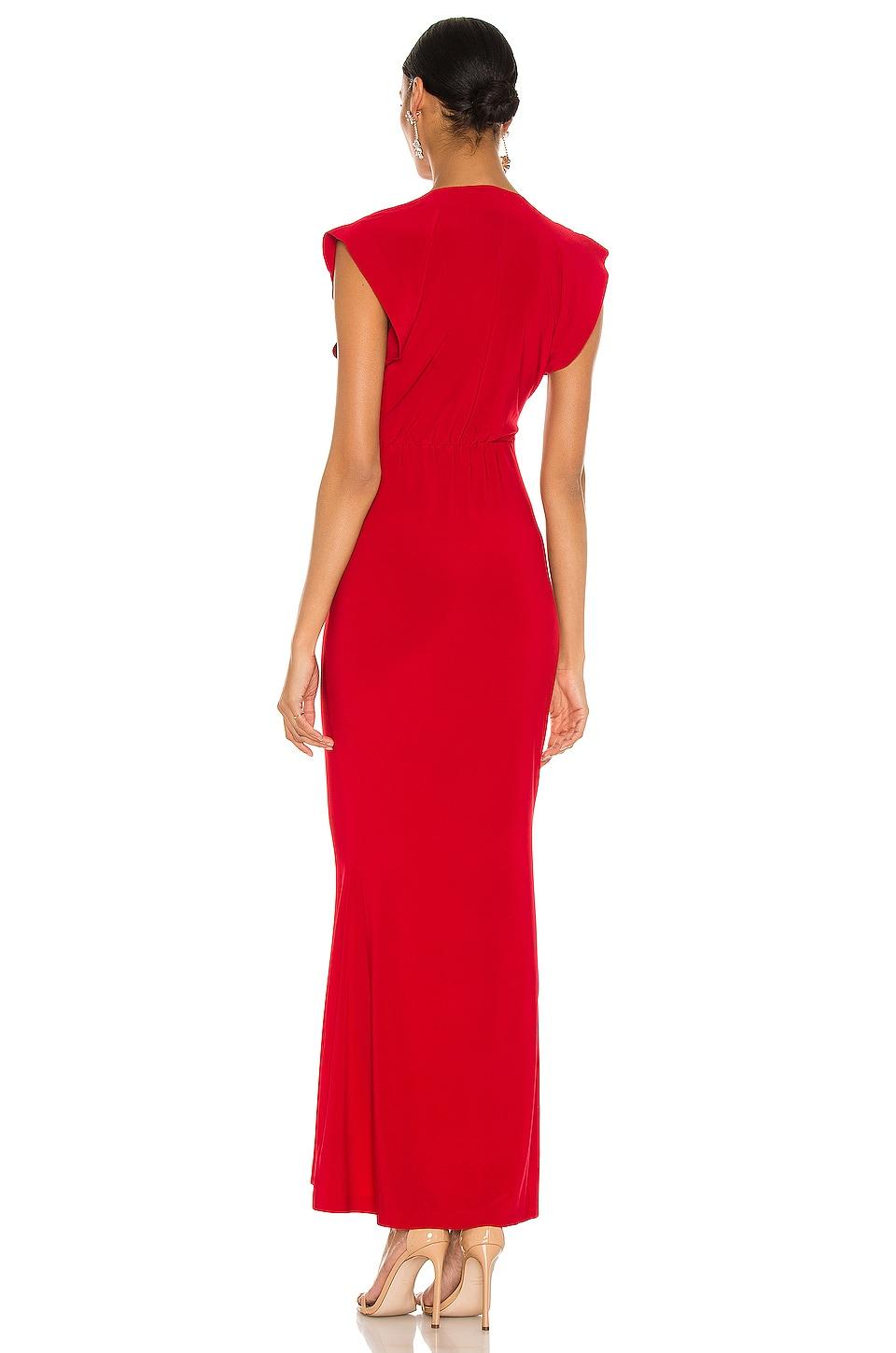 Norma Kamali X Revolve V Neck Rectangle Gown in Red | Lyst