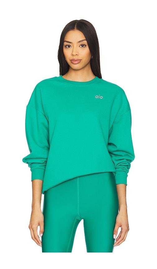 Alo Yoga Accolade Crew Neck Pullover in Green | Lyst