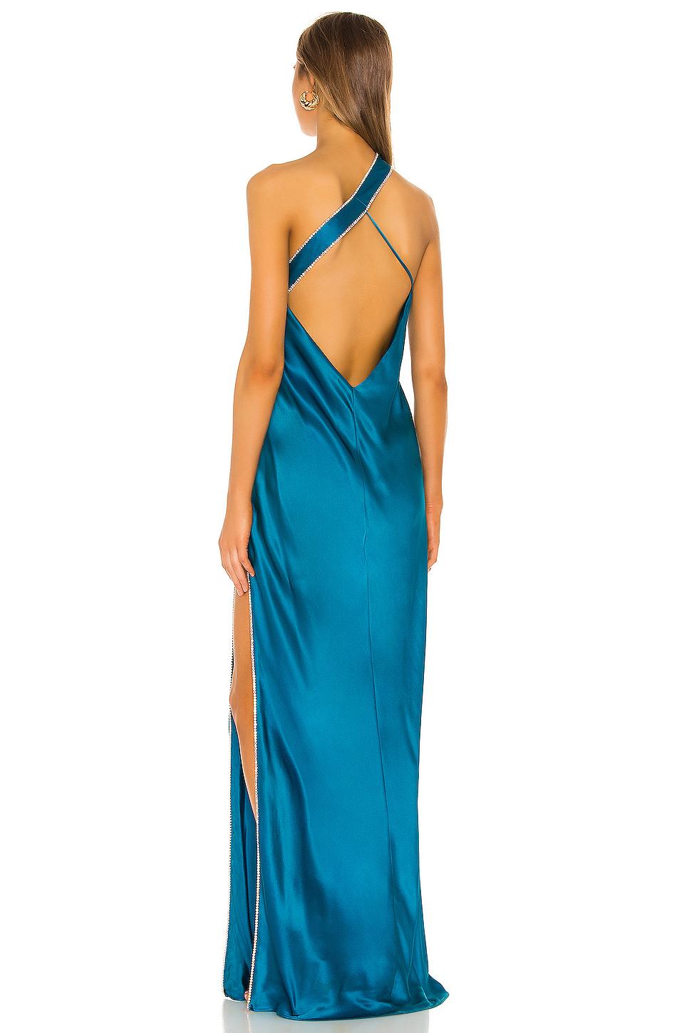 Michelle Mason Crystal Asymmetrical Gown in Blue Lyst