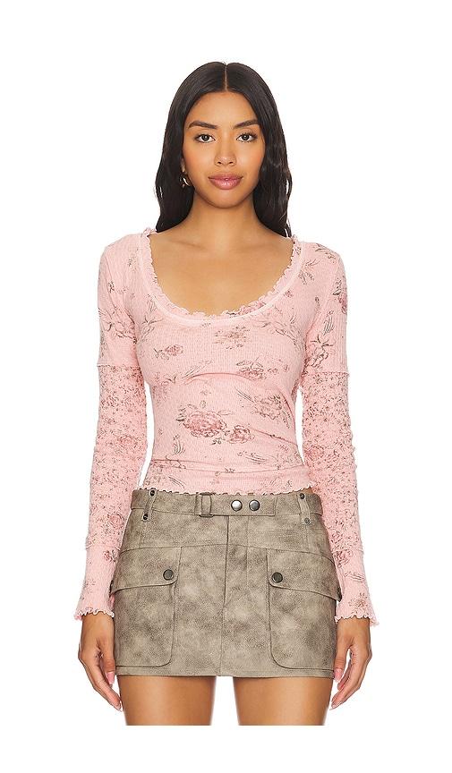 womens pink thermal top
