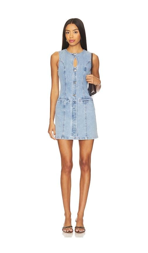 focus pleat smock mini dress in powder blue sovere Focus Pleat Smock Mini Dress