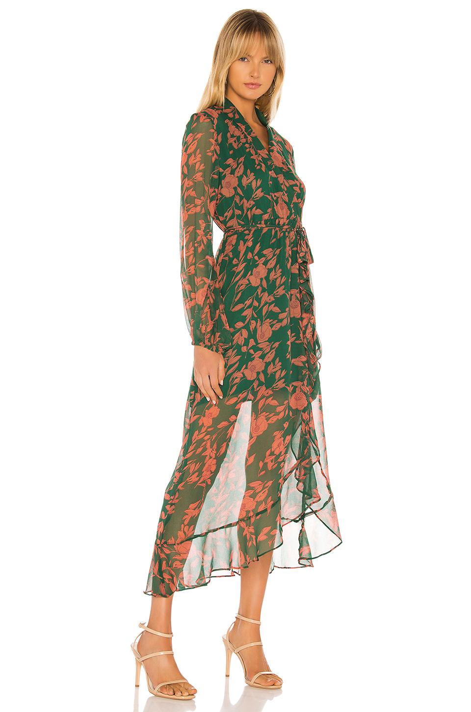 bardot green floral dress